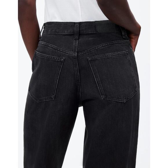 NWT Madewell Low-Slung Baggy Jeans 100% Cotton Black Zero Stretch Size 27 - Picture 4 of 9